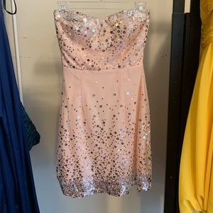 Short, strapless dress